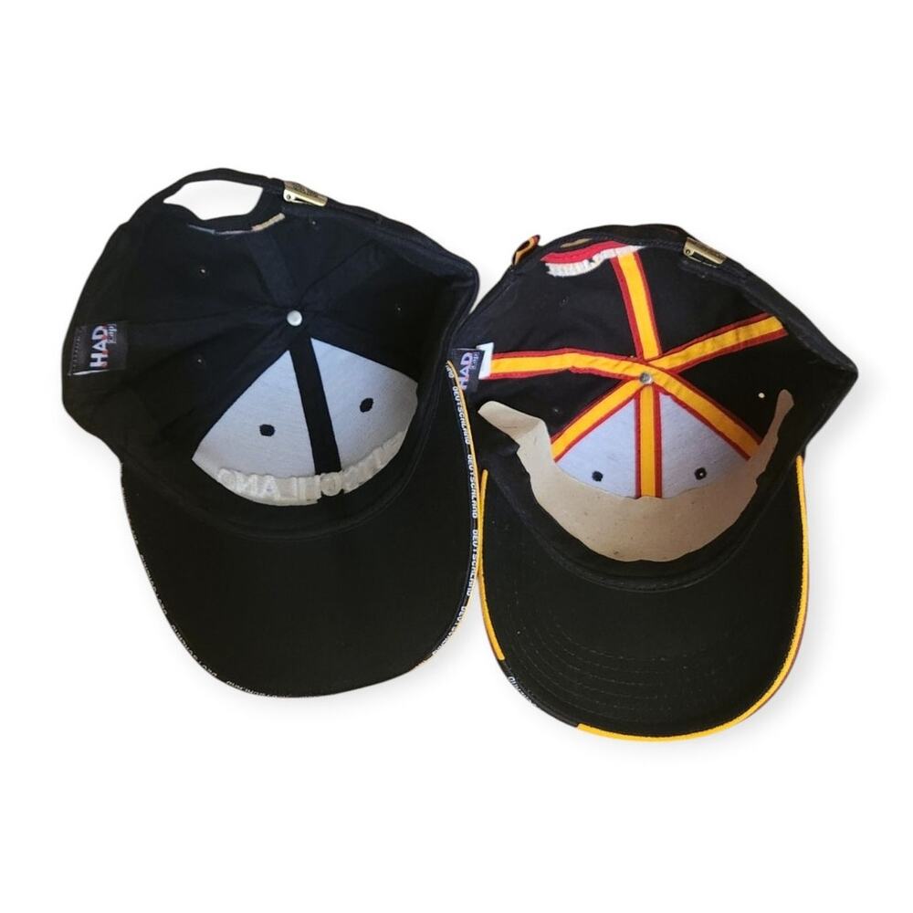 Pair of Deutschland Germany Black Embroidered Baseball Soccer Cap Hat Lid NEW - Picture 7 of 8